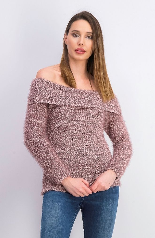 Sweater Freshman Off the Shoulder Rose Taupe