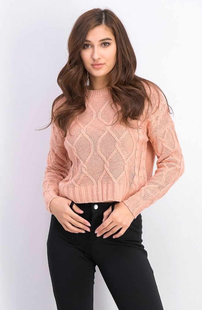 Sweater Ultra flirt Cable Knit Rosa